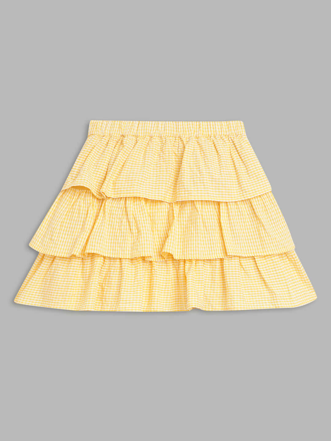 Blue Giraffe Girls Yellow Striped Regular Fit Skirt