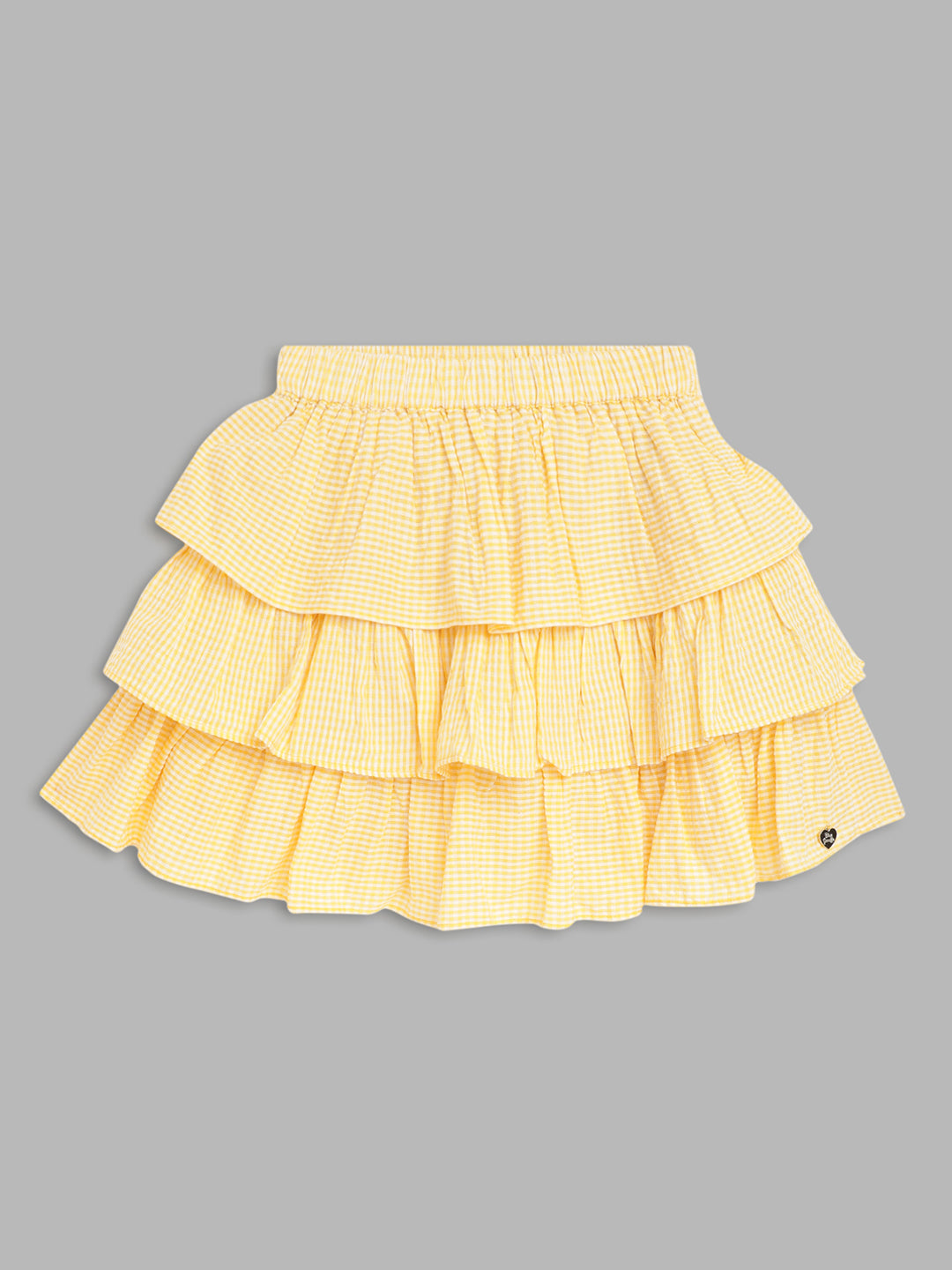 Blue Giraffe Girls Yellow Striped Regular Fit Skirt