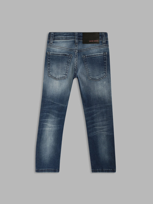 Antony Morato Boys Blue Mildly Distressed Heavy Fade Jeans