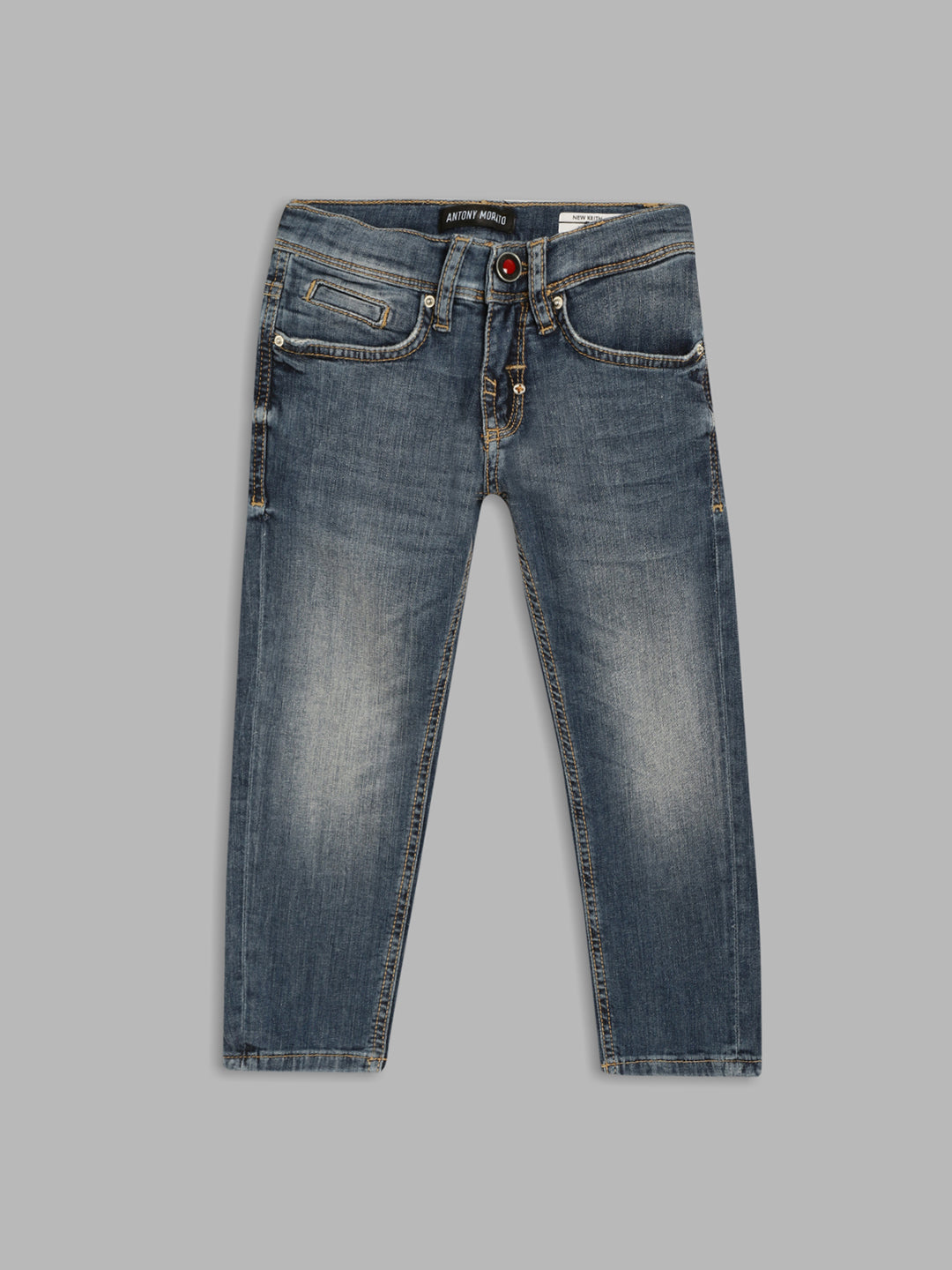 Antony Morato Boys Blue Tapered Fit Heavy Fade Jeans