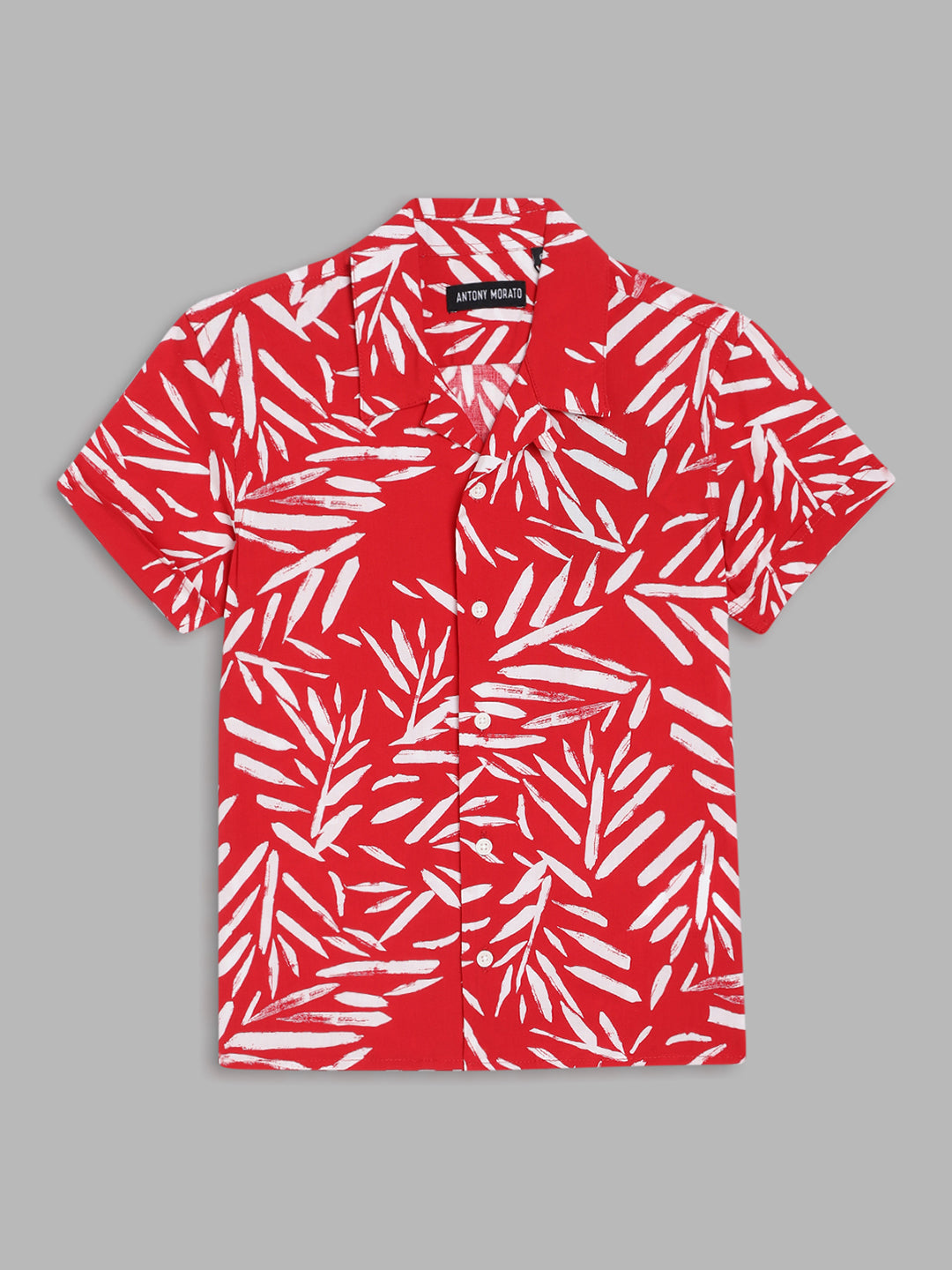 Antony Morato Kids Red Printed Regular Fit Shirt
