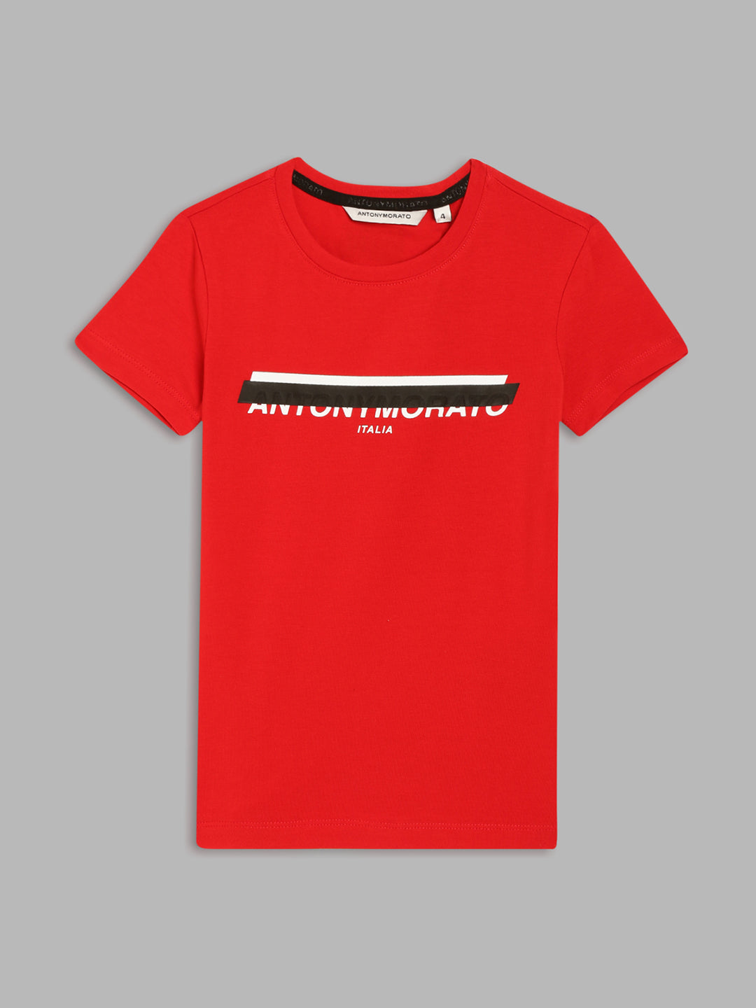 Antony Morato Boys Red Typography Printed T-shirt