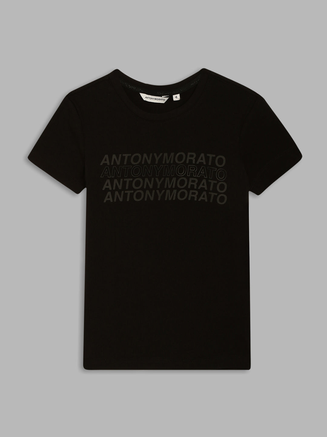 Antony Morato Boys Black Typography Printed T-shirt