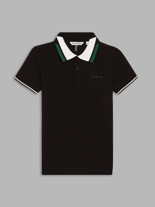 Antony Morato Kids Black Regular Fit Polo T-Shirt
