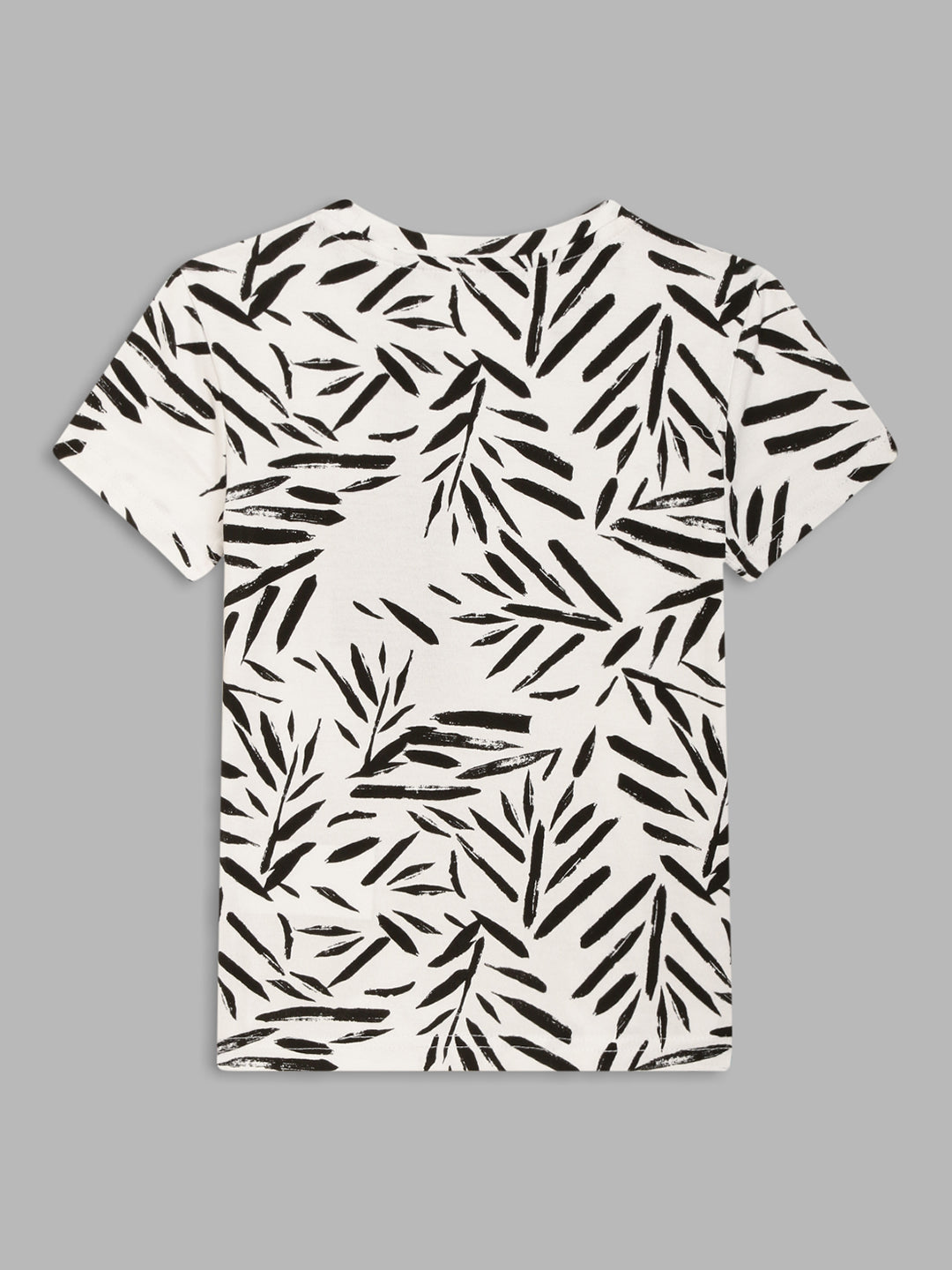 Antony Morato Boys White  Black Floral Printed Cotton Tropical T-shirt