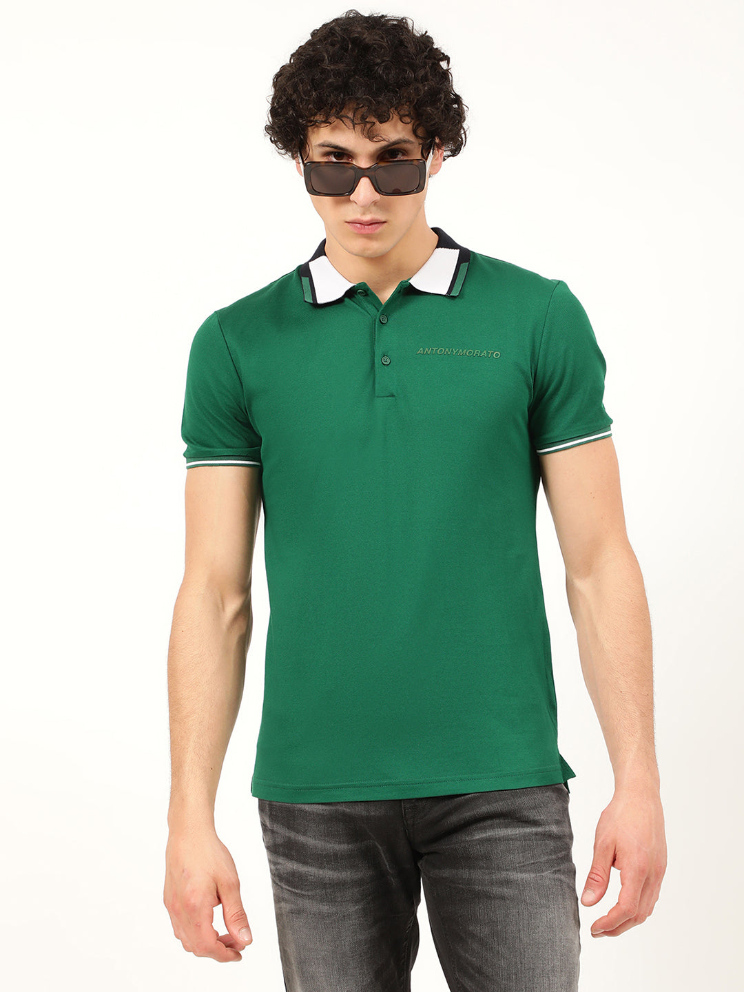 Antony Morato Flag Green Slim Fit Polo T-Shirt