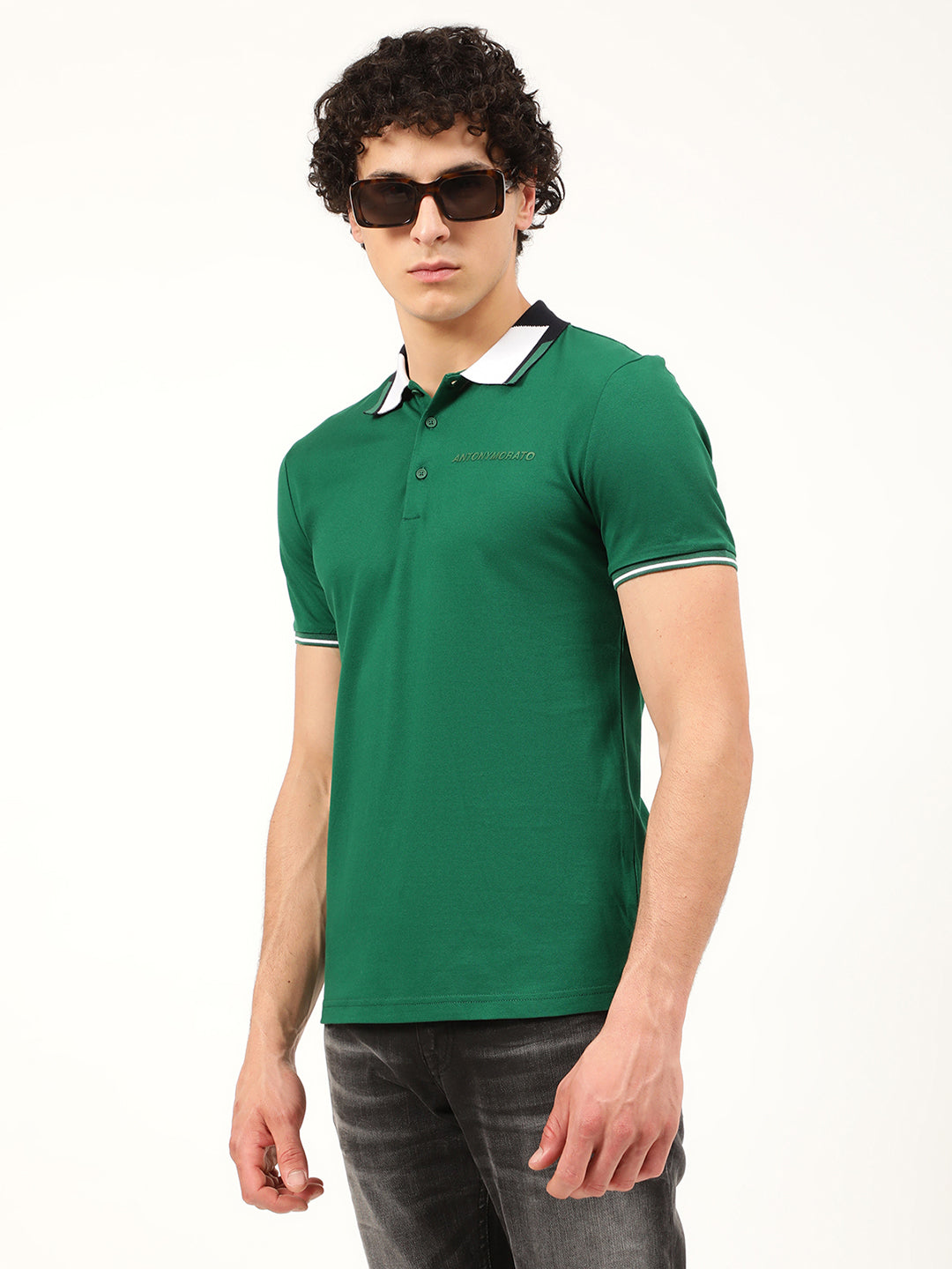 Antony Morato Flag Green Slim Fit Polo T-Shirt