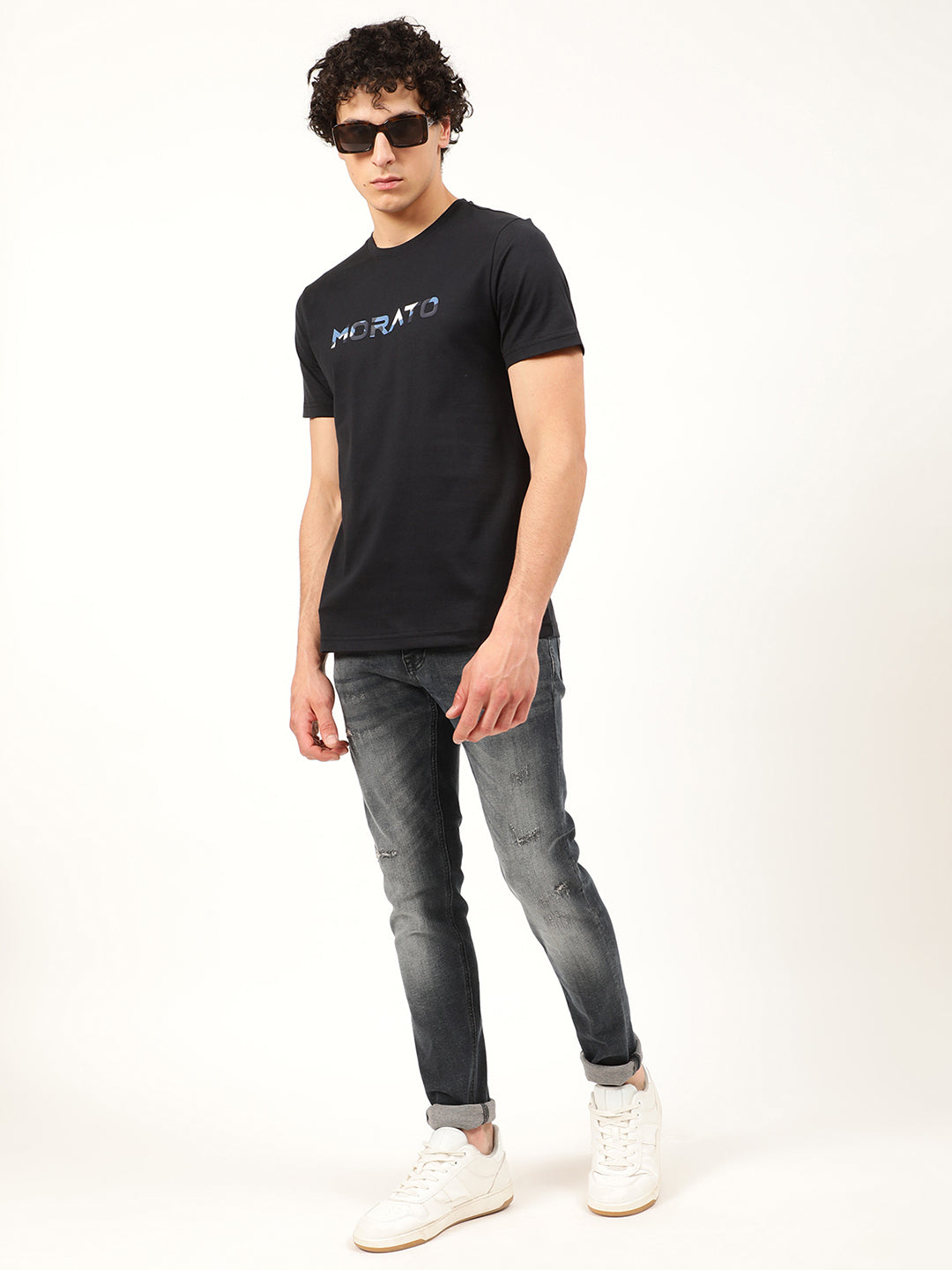 Antony Morato Blue Ink Logo Slim Fit T-Shirt