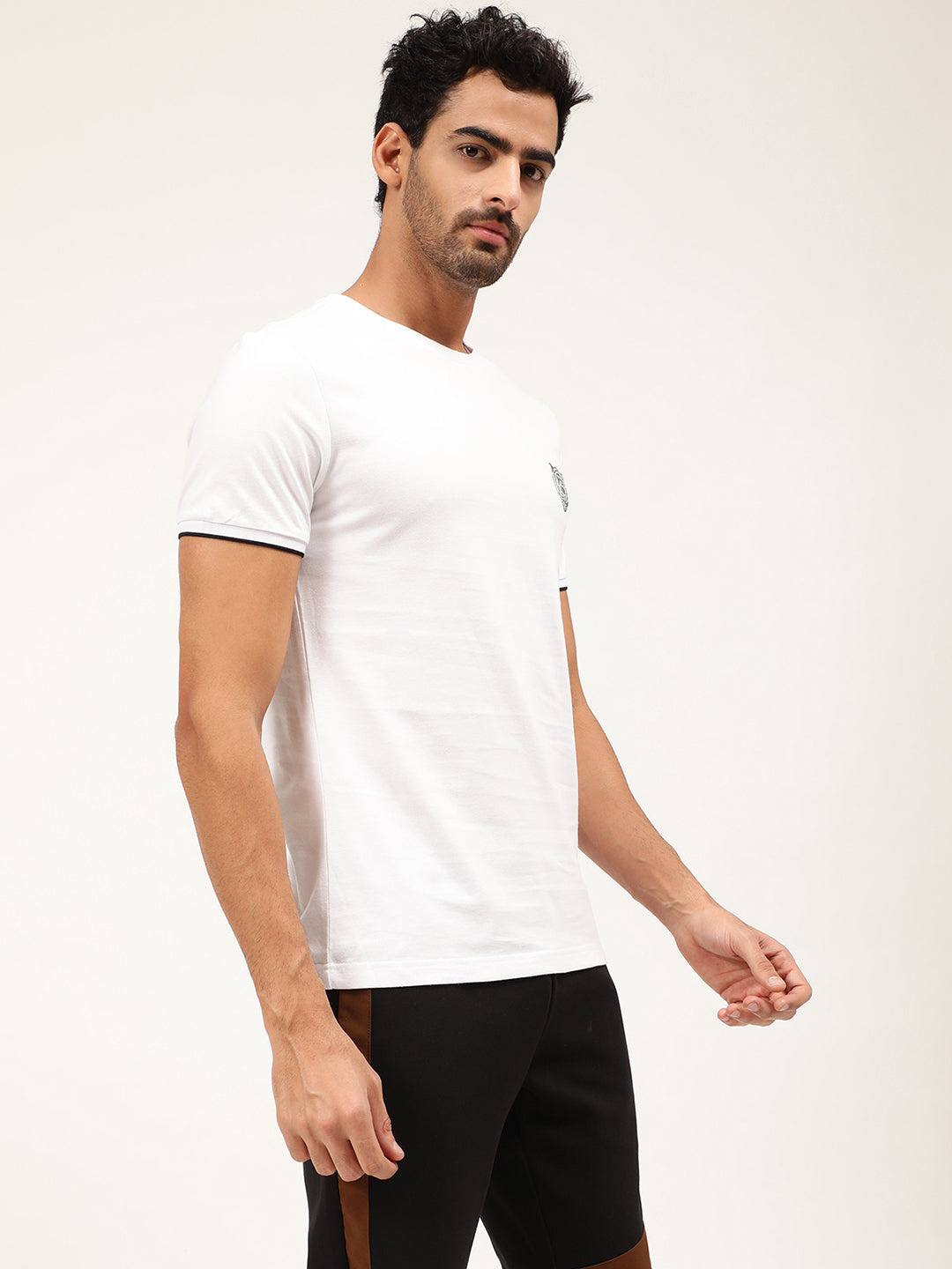 Antony Morato Men White Cotton Solid Slim Fit T-shirt