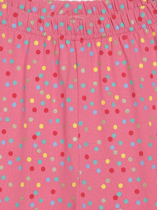 Blue Giraffe Girls Pink Printed Regular Fit Legging