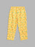 Blue Giraffe Girls Yellow Printed Loose Fit Trouser
