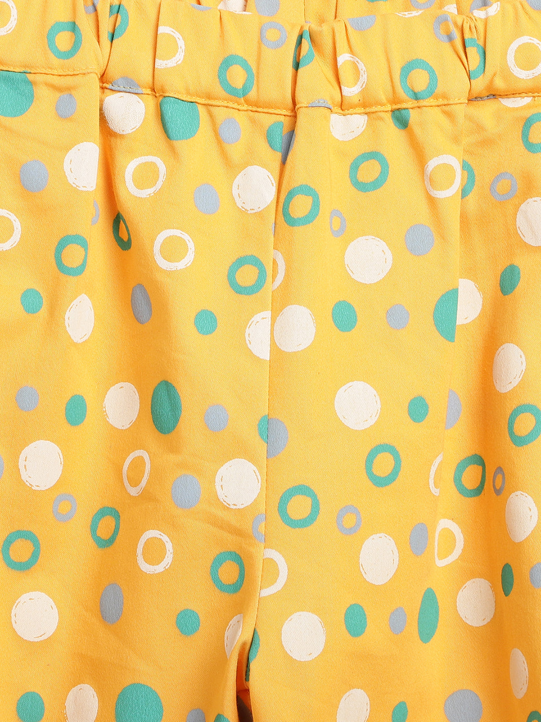 Blue Giraffe Girls Yellow Printed Loose Fit Trouser