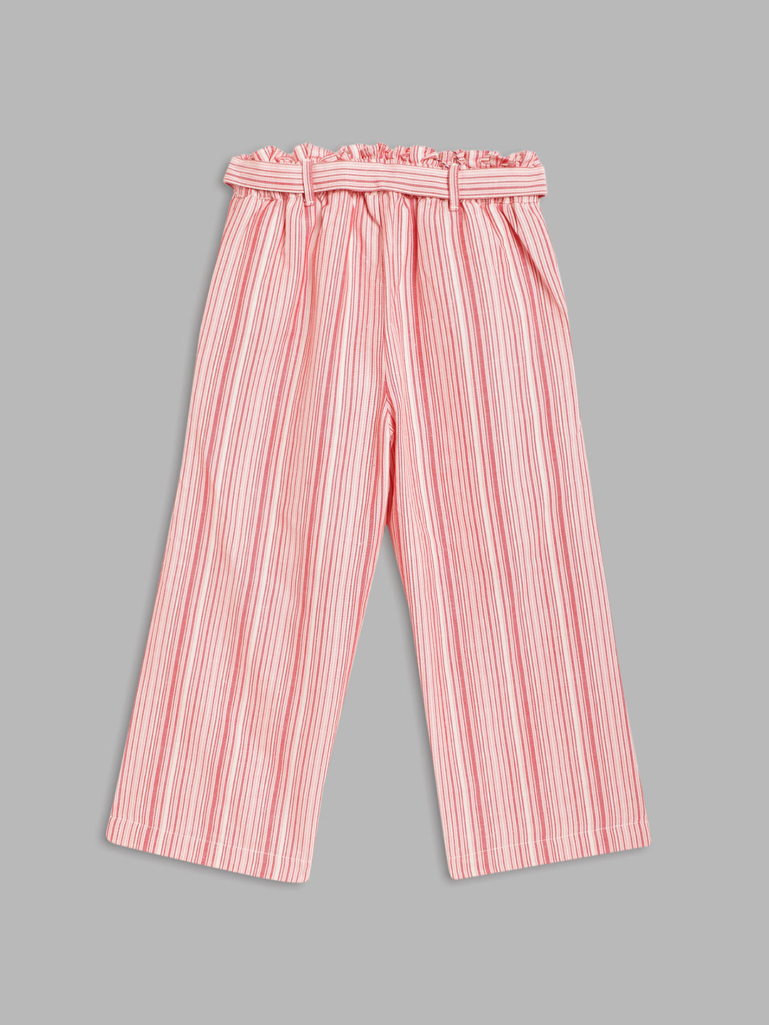 Elle Kids Girls Red Striped Straight Fit Trouser