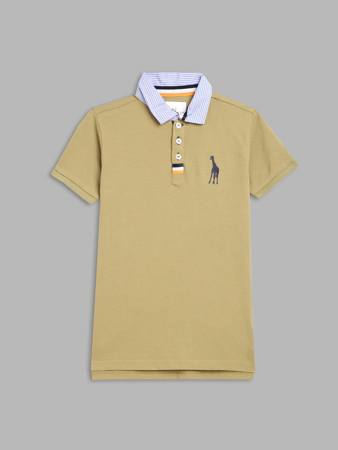 Blue Giraffe Boys Olive Solid Polo TShirt