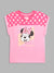 Blue Giraffe Kids Pink Printed Mickey Regular Fit T-Shirt