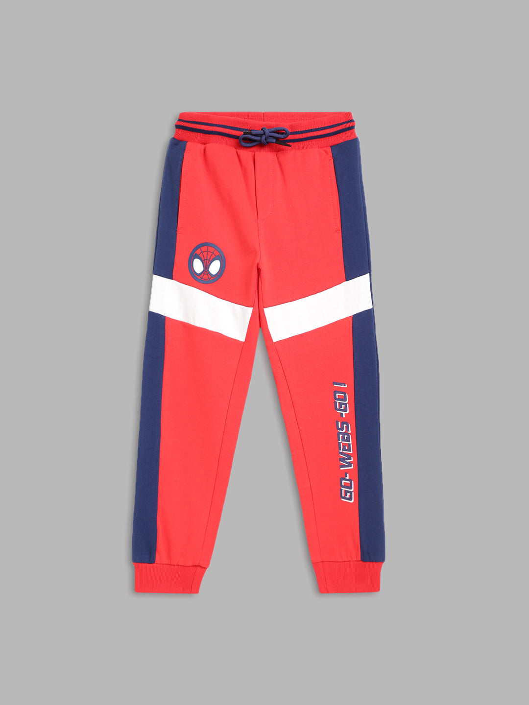 Blue Giraffe Boys Red Printed Straight Fit Sweatpant