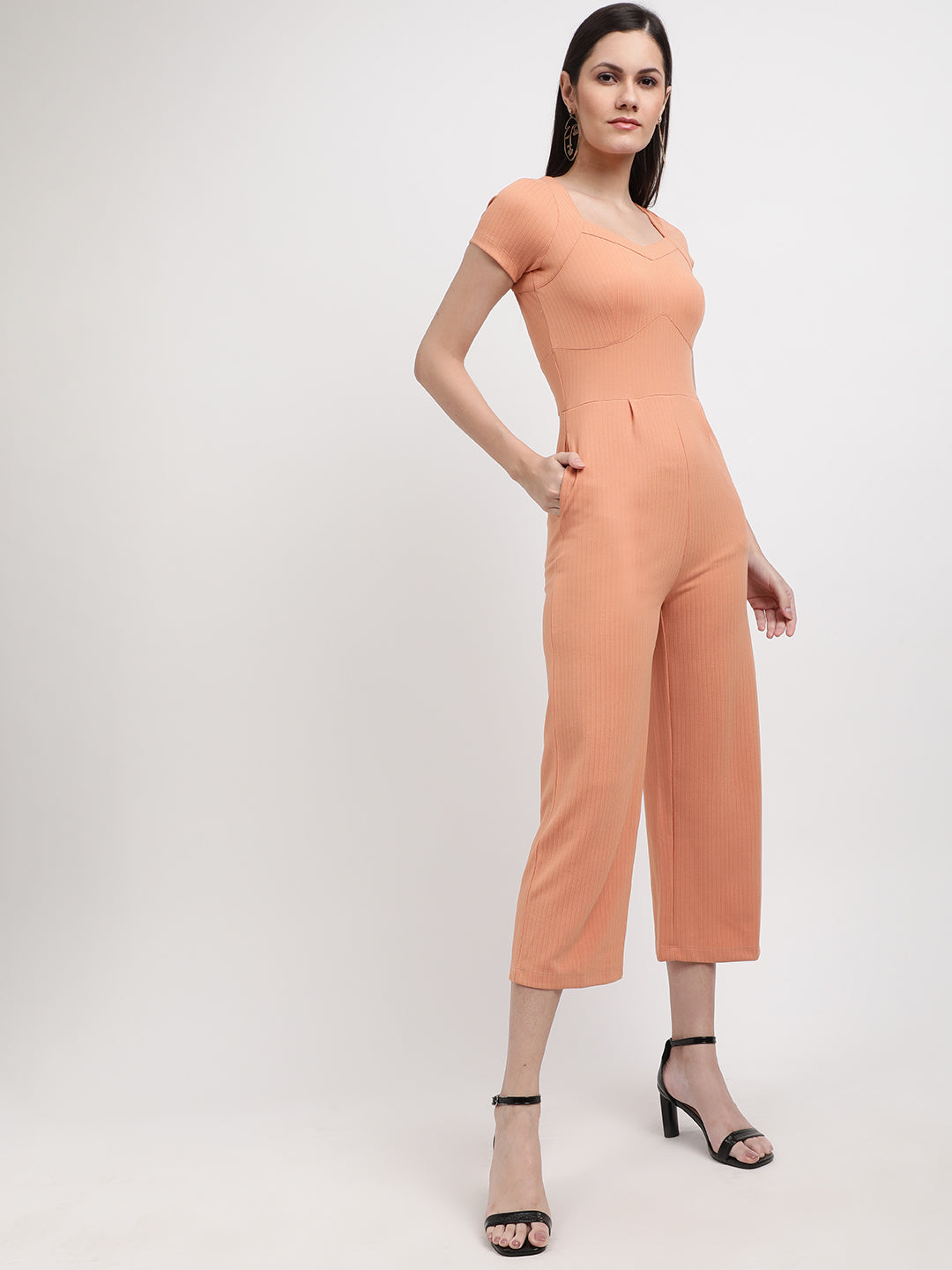Centre Stage Women Orange Solid Jumpsuit