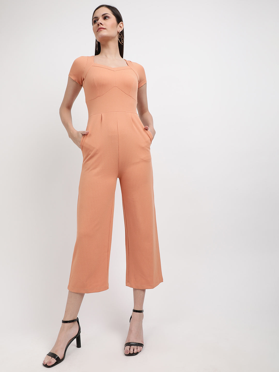 Centre Stage Women Orange Solid Jumpsuit