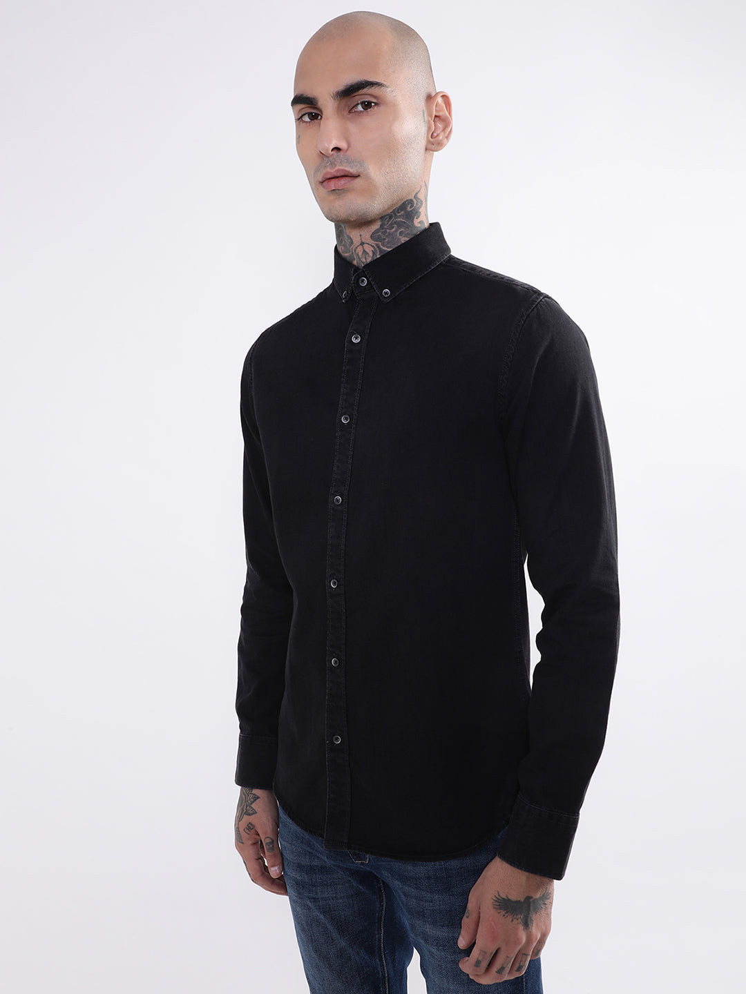 Bruun & Stengade Mens Black Solid Shirt