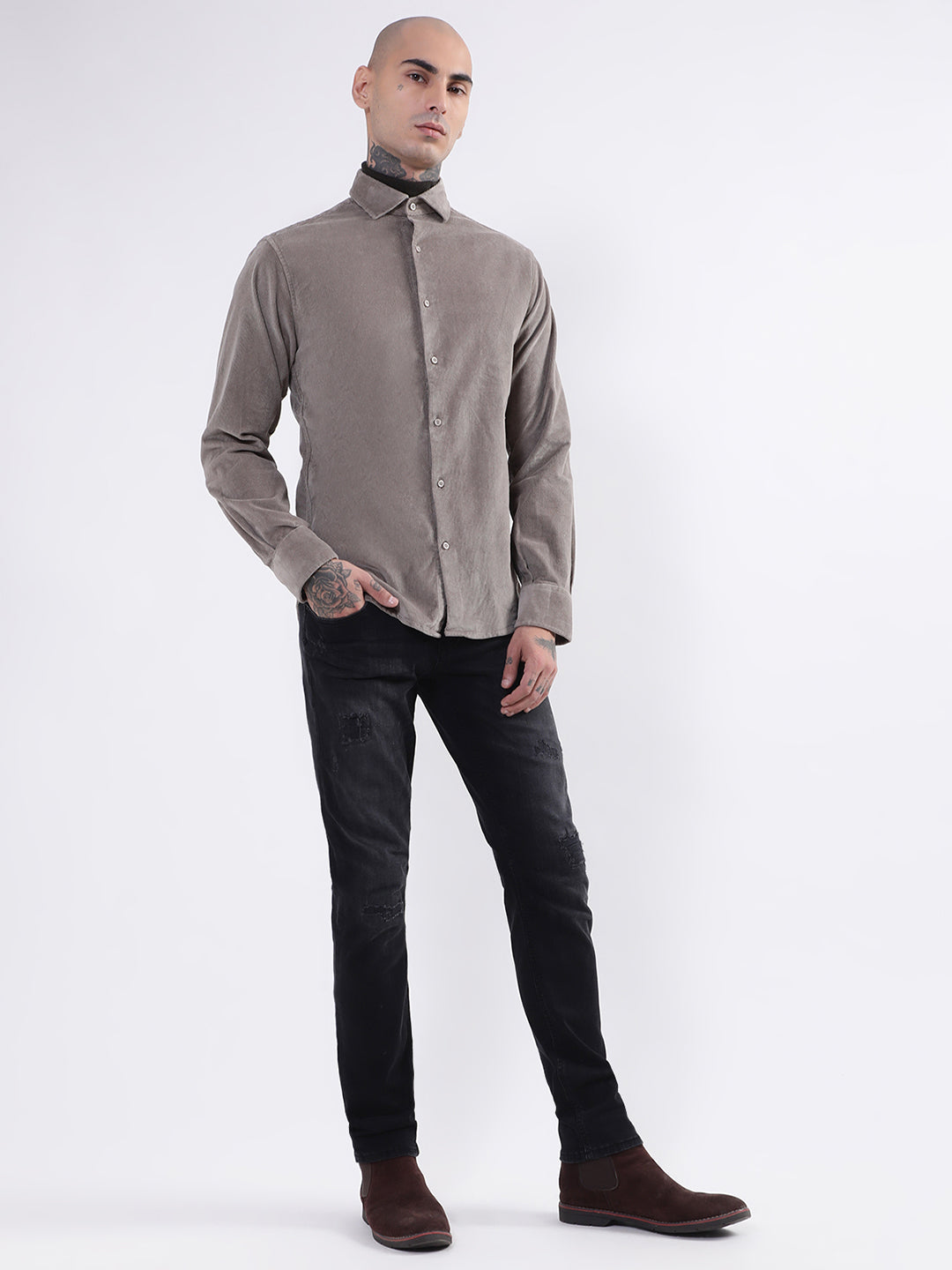 Bruun & Stengade Mens Mud Solid Shirt