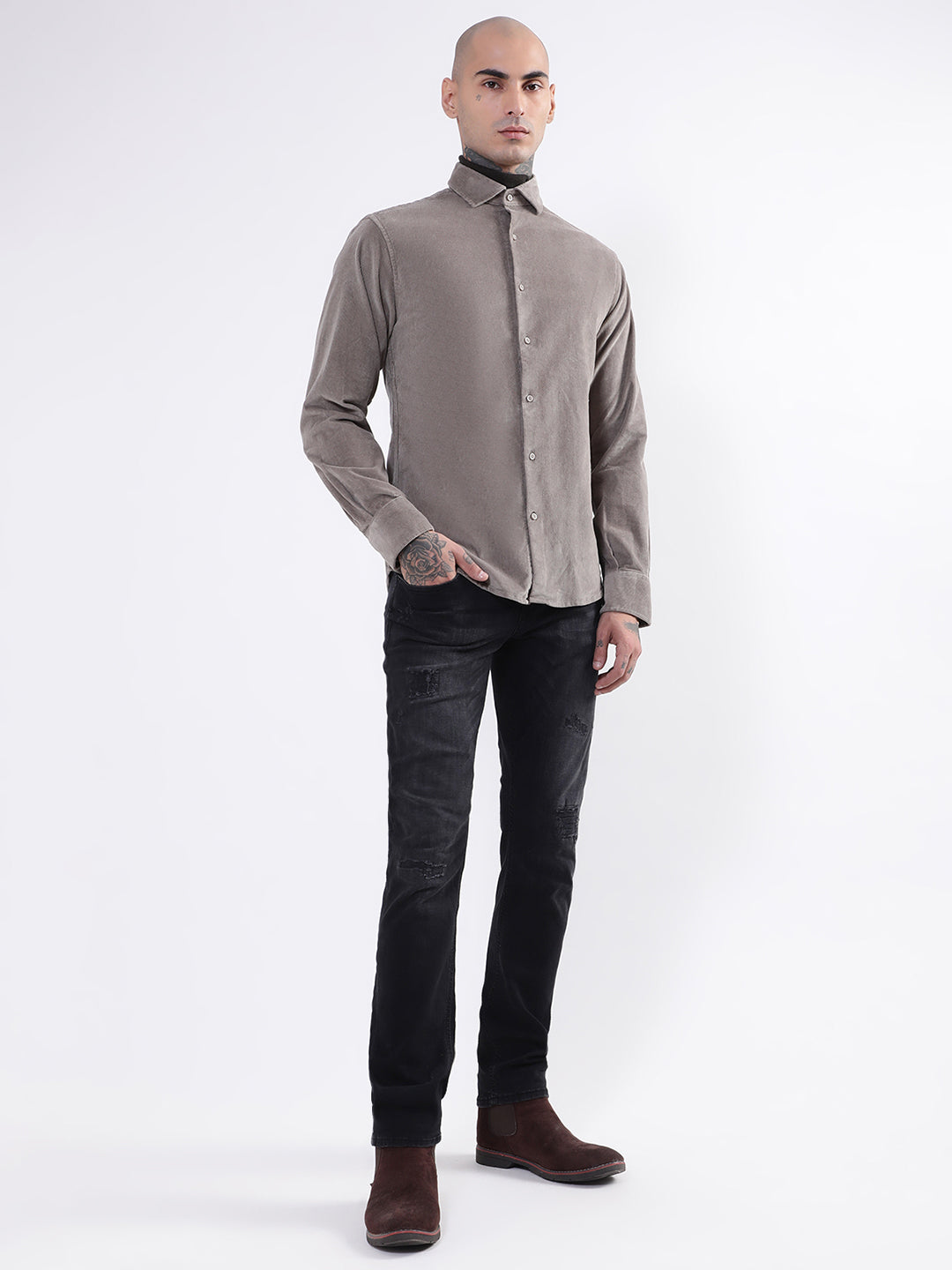 Bruun & Stengade Mens Mud Solid Shirt