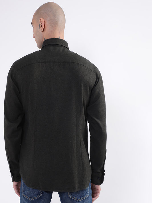 Bruun & Stengade Mens Dark Green Solid Shirt