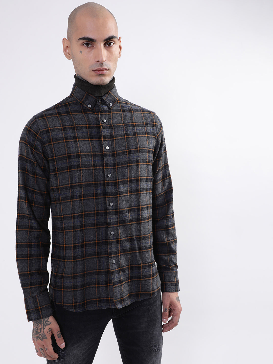 Bruun & Stengade Men Grey Solid Shirt