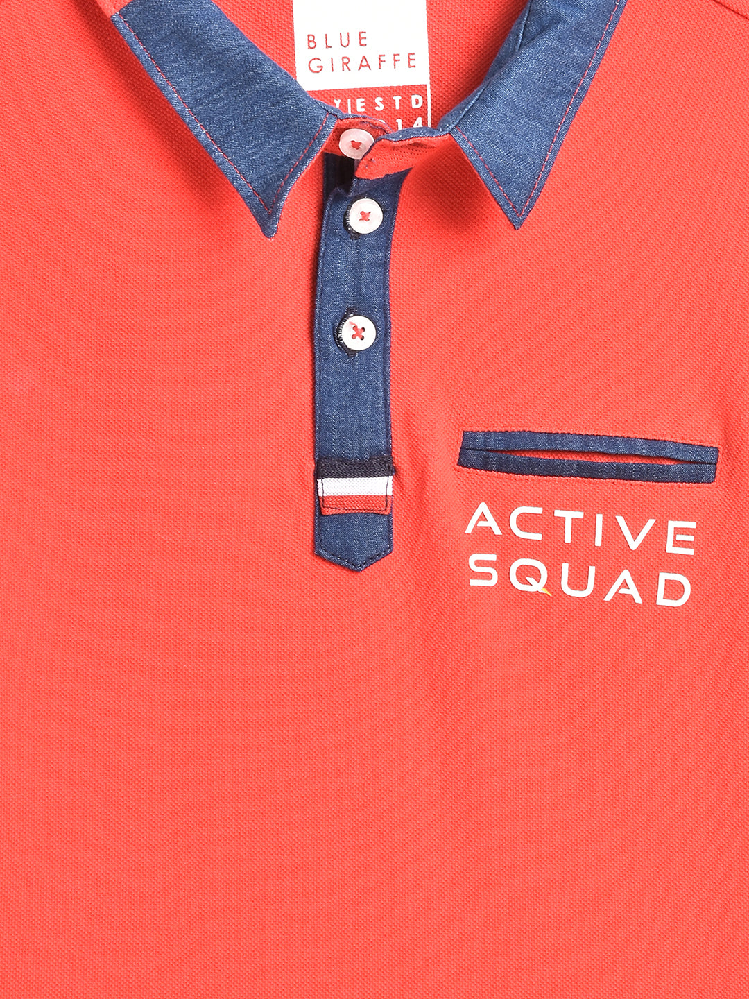 Blue Giraffe Boys Red Solid Polo TShirt