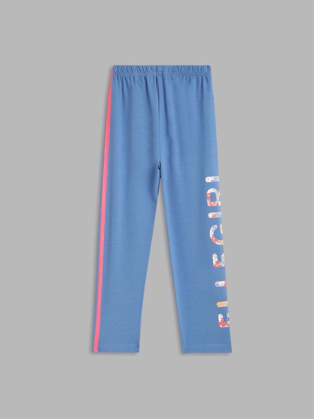 Elle Kids Girls Blue Solid Regular Fit Legging