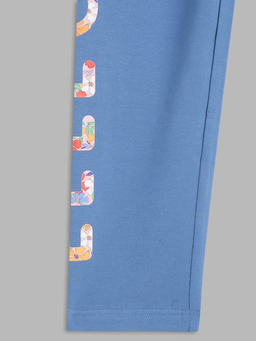 Elle Kids Girls Blue Solid Regular Fit Legging