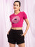Kendall + Kylie Fucshia Logo Slim Fit T-Shirt