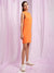 Kendall + Kylie Women Orange Solid Round Neck Dress