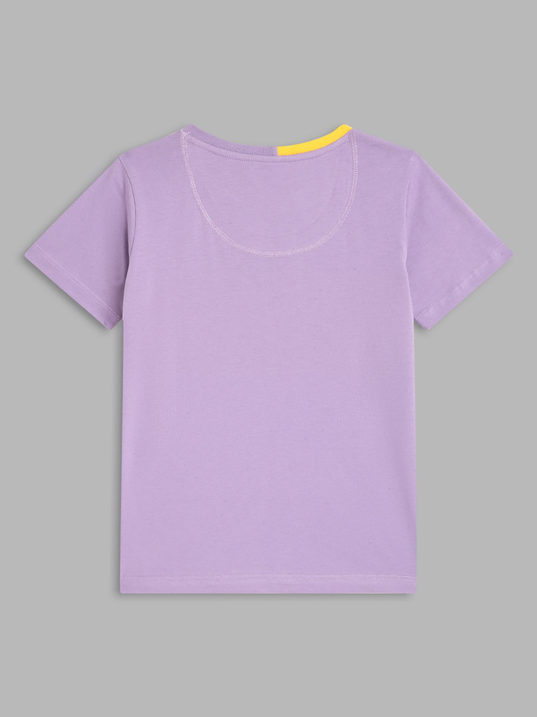 Blue Giraffe Boys Lilac Colour Blocked Round Neck TShirt