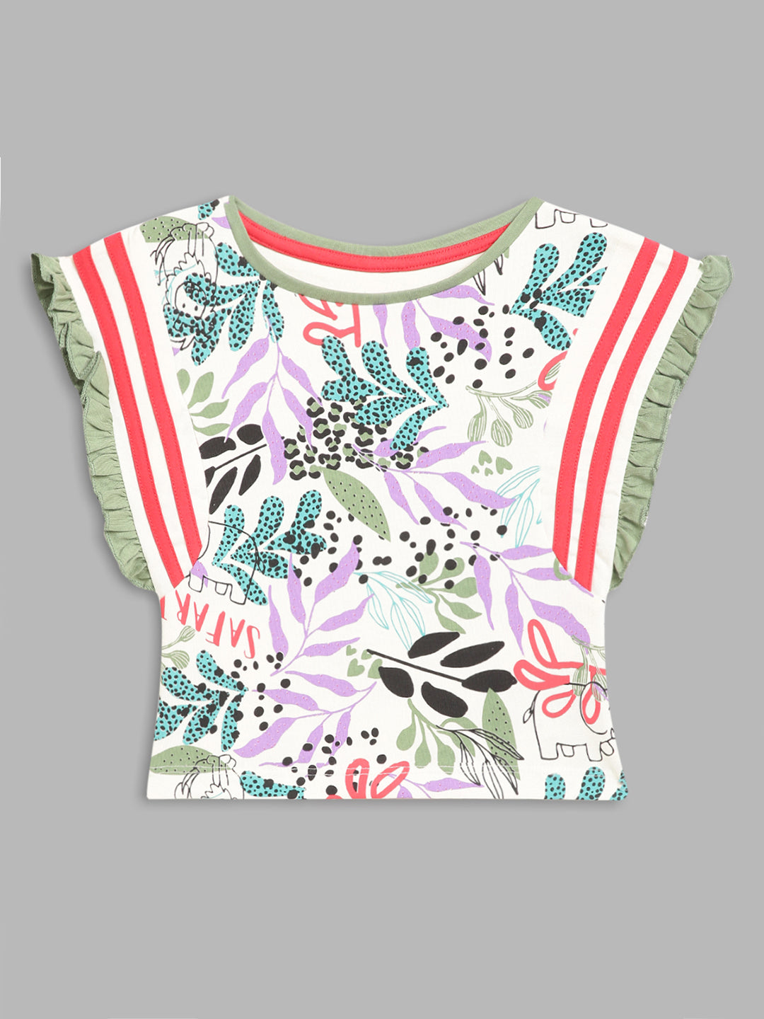 Elle Kids Girls Multi Printed Round Neck Top
