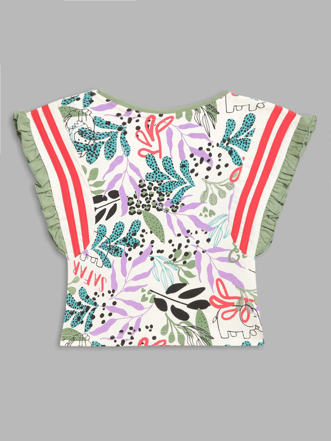 Elle Kids Girls Multi Printed Round Neck Top