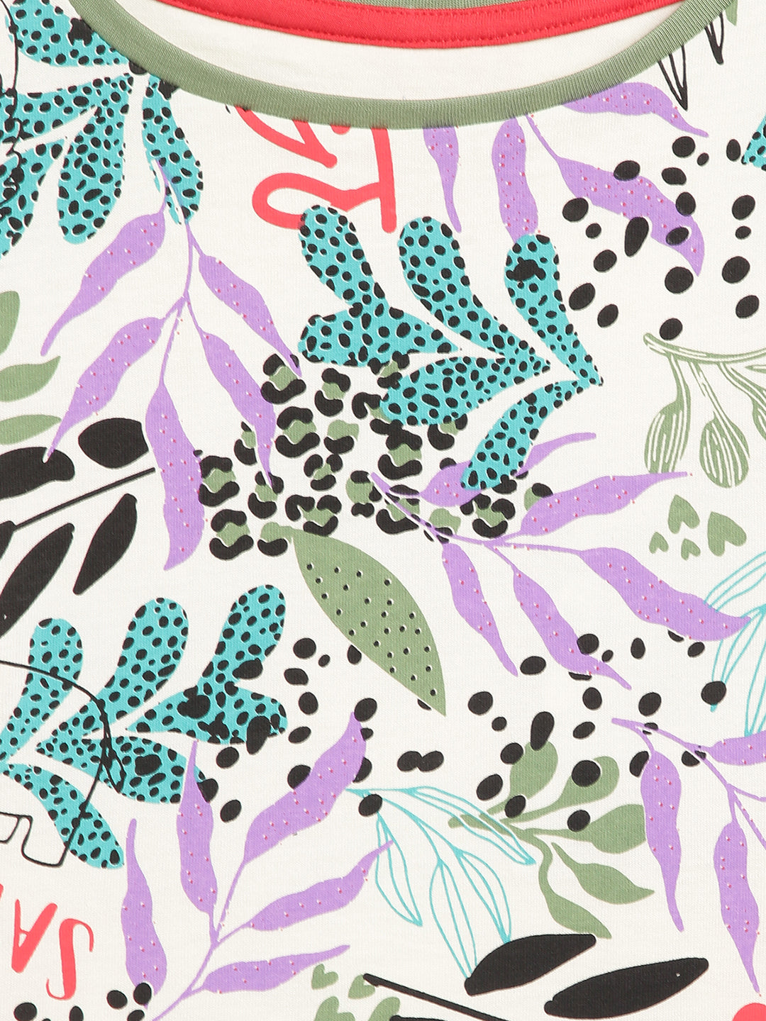 Elle Kids Girls Multi Printed Round Neck Top