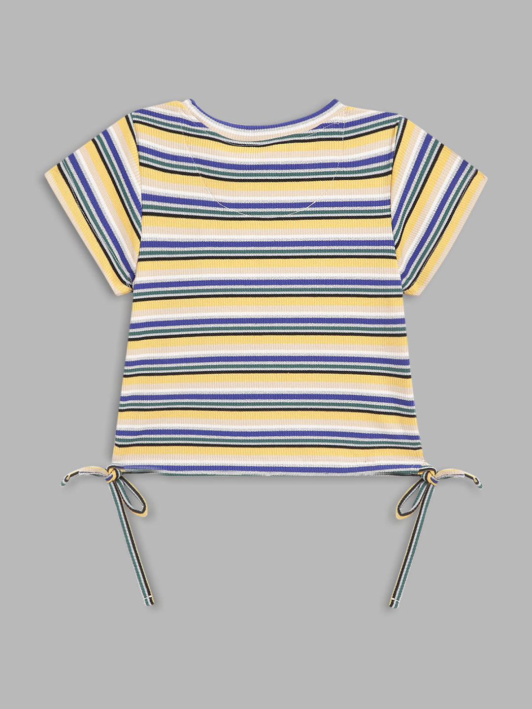 Elle Kids Girls Multi Striped Round Neck Tshirt