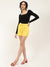 Centre Stage Women Yellow Solid Loose Fit Shorts