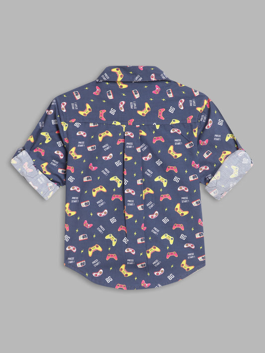 Blue Giraffe Kids Multi Fashion Printed Regular Fit Shirt