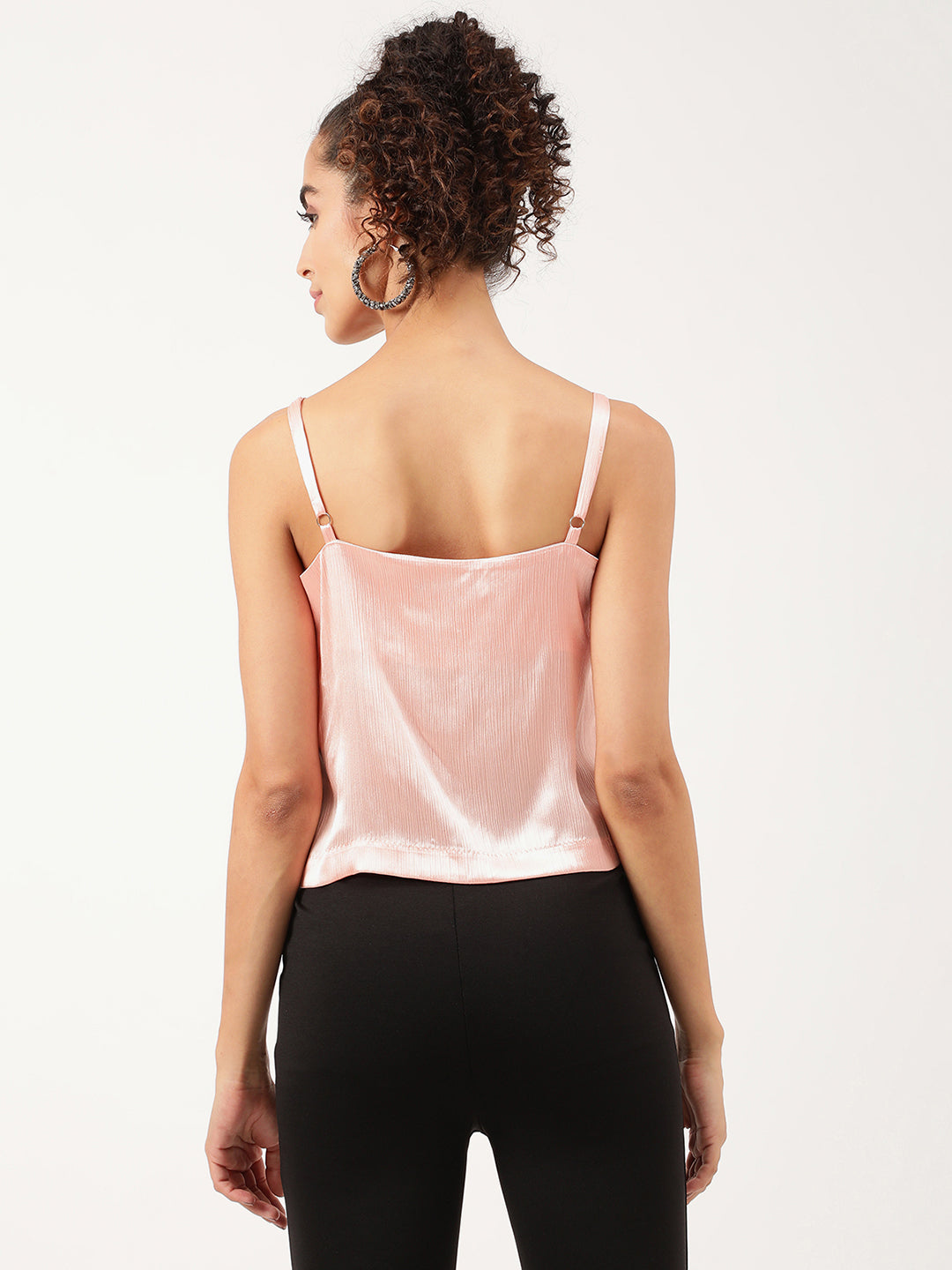 Centre Stage Women Pink Solid Scoop Neck Top