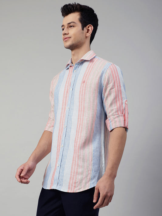 Harsam Men Multi Striped Collar Shirt