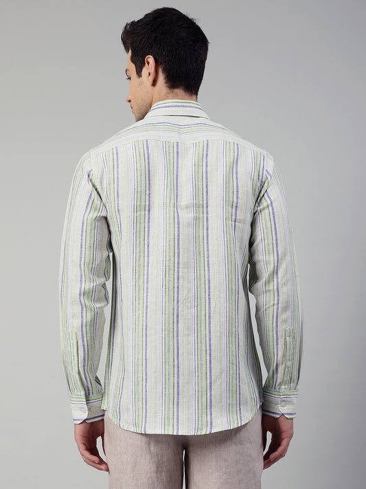 Harsam Men Multi Striped Collar Shirt