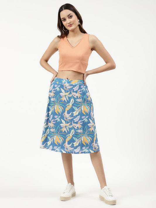 Elle Women Multi Printed Flared Skirt