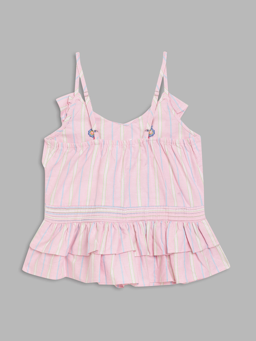 Elle Kids Girls Pink Solid Round Neck Top