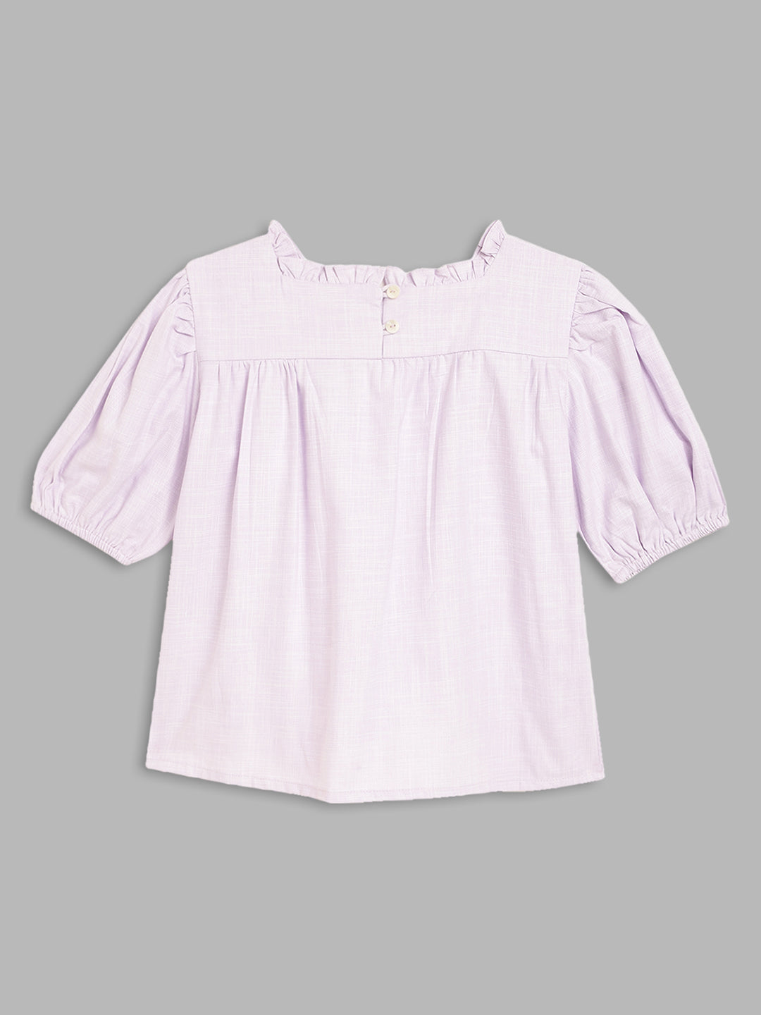 Blue Giraffe Girls Lilac Solid Square Neck Top