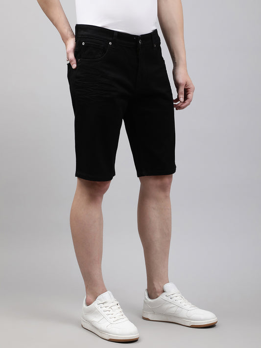 Lindbergh Men Black Solid Regular Fit Shorts