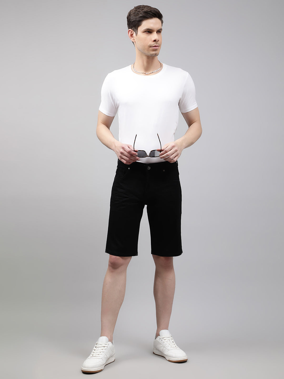 Lindbergh Men Black Solid Regular Fit Shorts