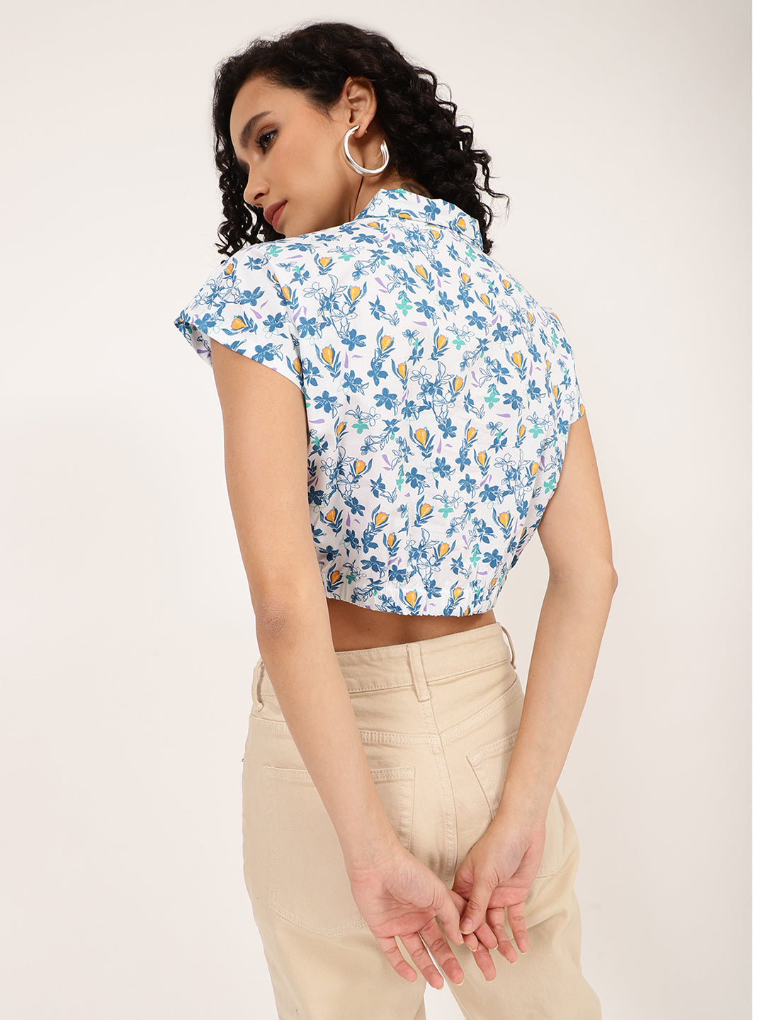 Elle Women Multi Printed V Neck Top