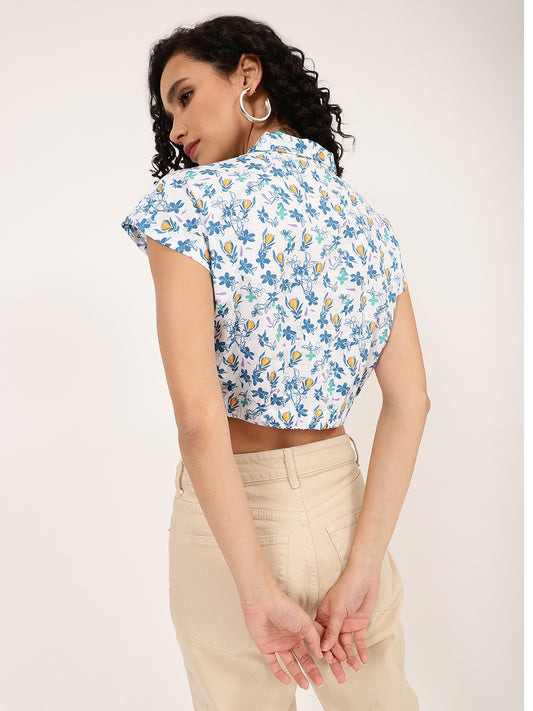 Elle Women Multi Printed V Neck Top