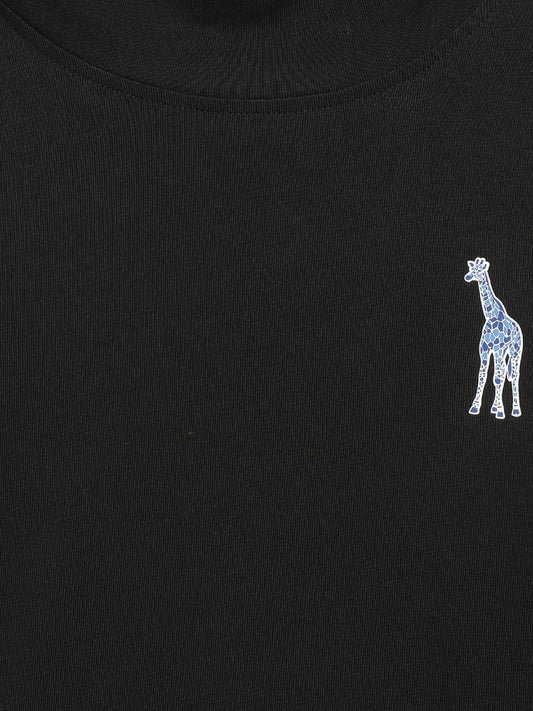Blue Giraffe Boys Black Solid Sweater